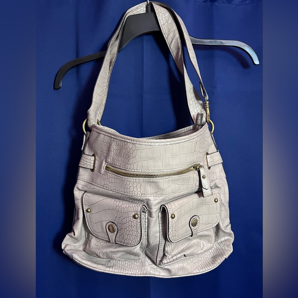 Rosetti Beige Crocodile-Pattern Shoulder Bag